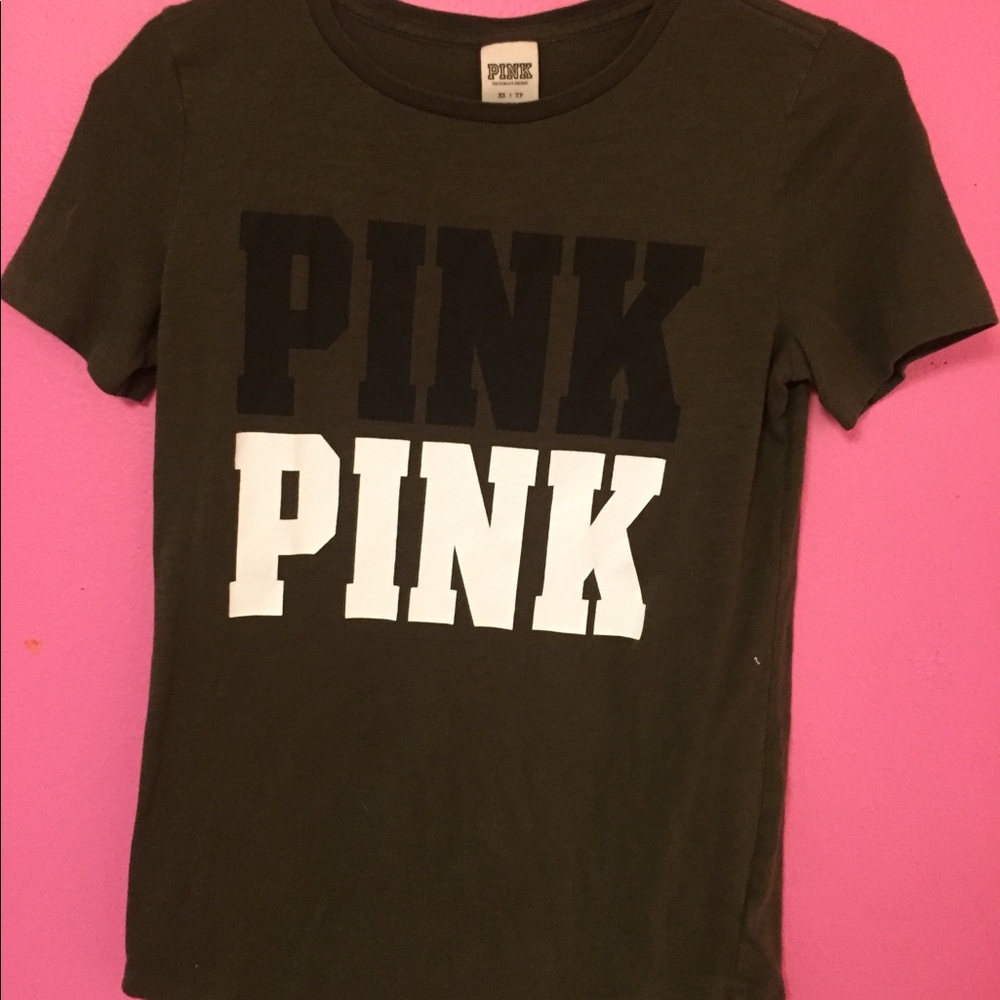 Pink brand army green t-shit